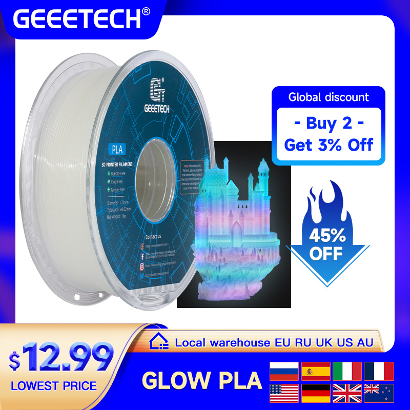 3D Printing Nylon - GEEETECH Glow PLA 1.75mm 1kg 3D